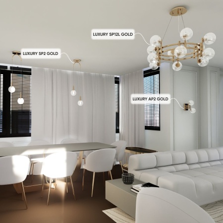 Подвесная люстра Crystal Lux Luxury SP12L Gold