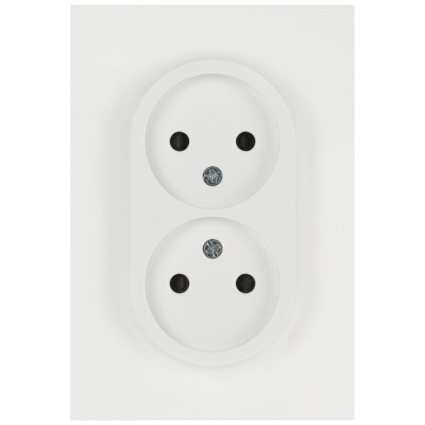 Розетка ЭРА Arktik 16-2107-08 без заземления двойная 2X2P 16А-250В белый матовый Б0071688