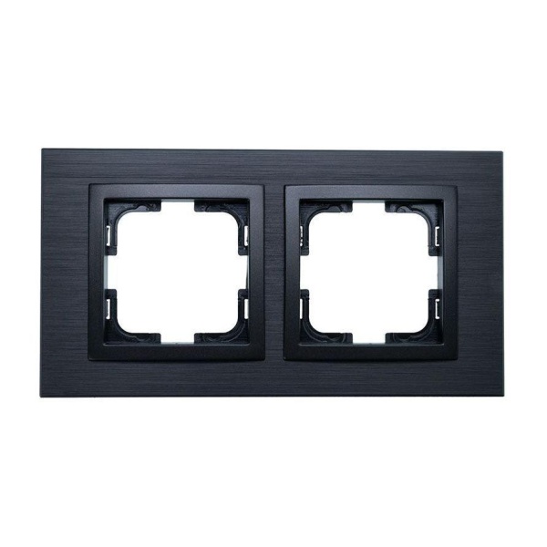 Рамка 2-постовая Mono Electric Style Aluminium дымчатый графит 107-820000-161