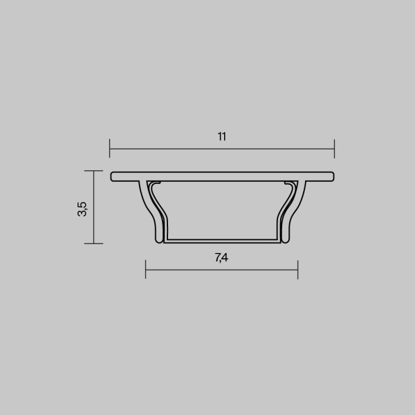 Алюминиевый профиль накладной 11x3,5 с вертикальным изгибом ALM-1103-S-2M Maytoni Led Strip 631017