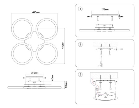 Потолочная светодиодная люстра Ambrella light Acrylica Original FA3808