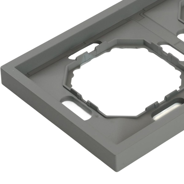 Рамка STEKKER, PFR00-5002-10 2-местная, серия Эмили, платиново-серый, soft touch 49963