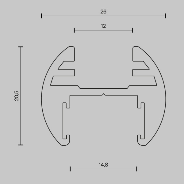 Шинопровод накладной/подвесной Maytoni Technical Busbar trunkings Basity TRX172-R-113B
