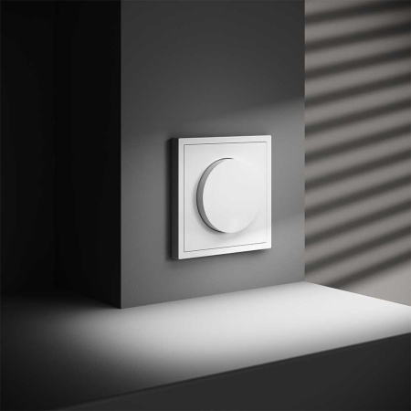 Светорегулятор встраиваемый Voltum S70 поворотно-нажимной 600 Вт, (белый глянцевый) VLS070301