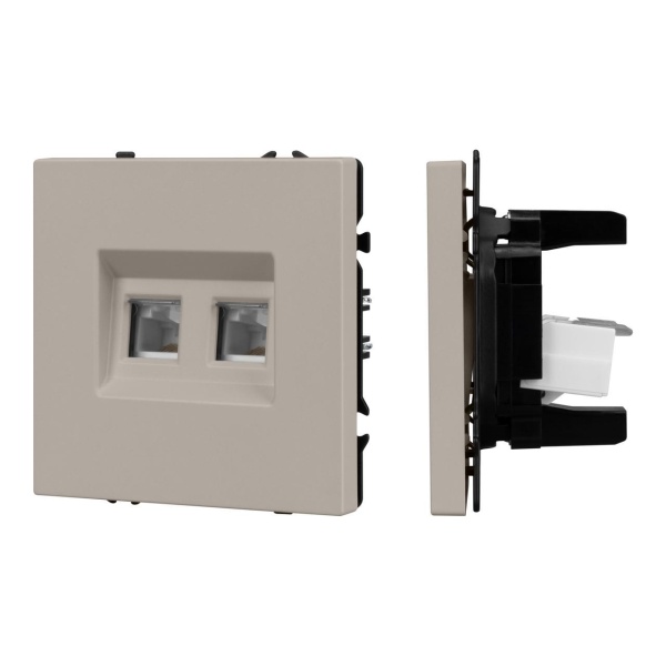 Механизм сдвоенной телефонной розетки SCT-NOBE-MTL2-SFPL-CA (RJ-11, 4C) Arlight 061889
