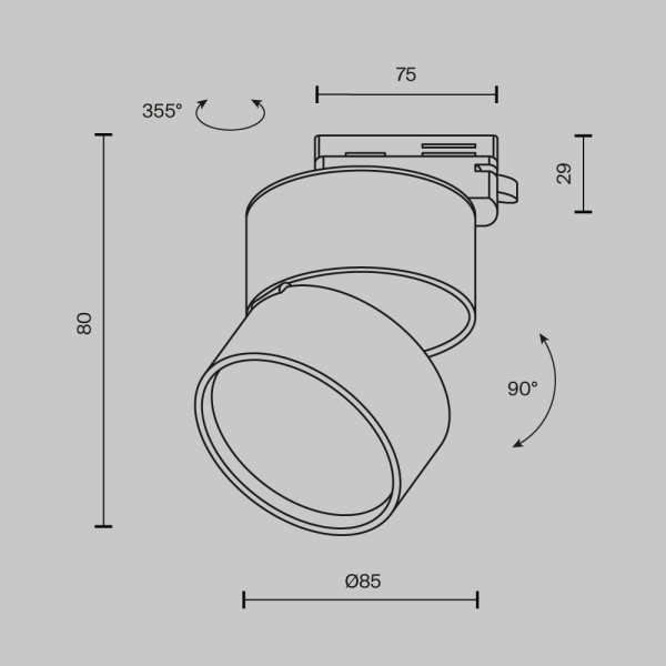 Трековый светодиодный светильник Maytoni Technical Unity Onda TR007-1-12W4K-B-1