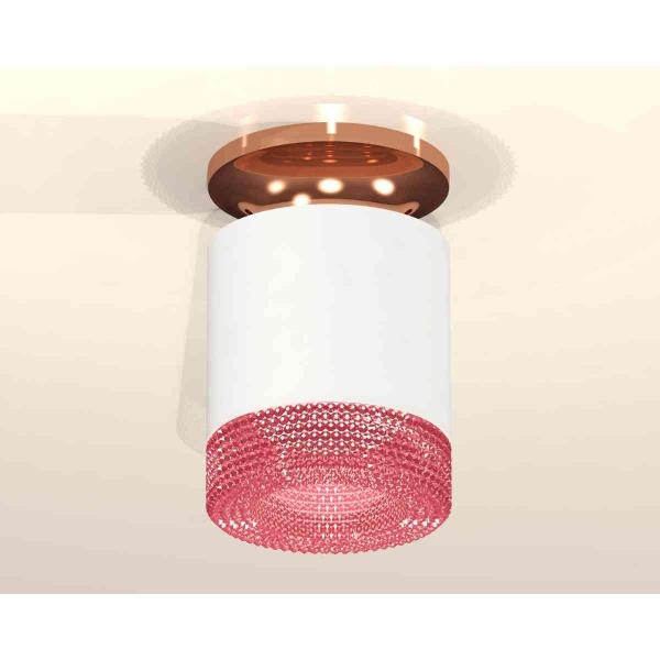 Комплект накладного светильника Ambrella light Techno Spot XS7401143 SWH/PPG/PI белый песок/золото розовое полированное/розовый (N7930, C7401, N7193)