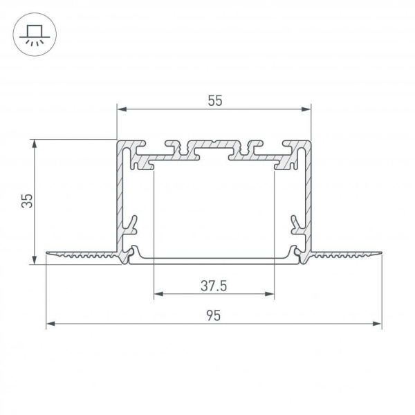 Профиль Arlight SL-Linia55-Fantom-2500 Seamless Anod 029507