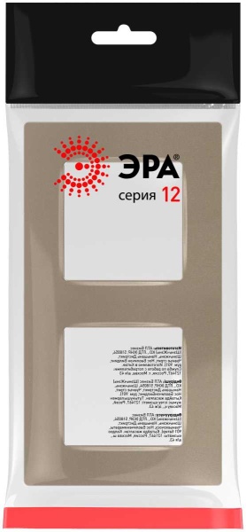 Рамка для розеток и выключателей ЭРА Серия 12 12-5202-04 на 2 поста, Классик, шампань Б0067722
