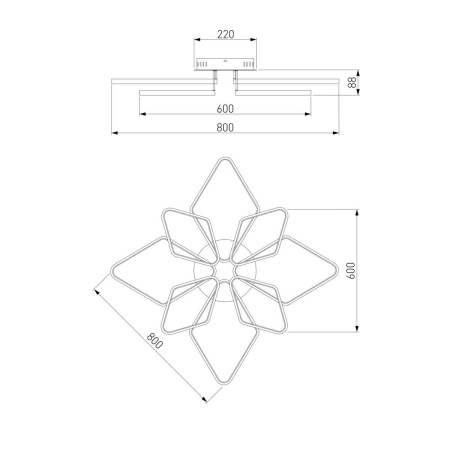 Потолочная светодиодная люстра Eurosvet Kalifea 90081/8 хром