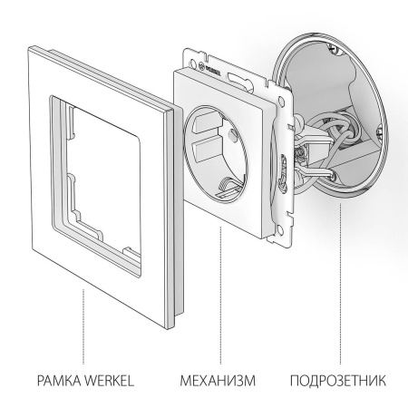Розетка с заземлением Werkel глянцевый никель W1171002 4690389157950
