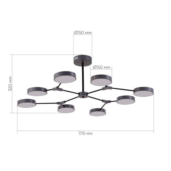 Потолочная светодиодная люстра Evoluce Monta SLE6003-702-08