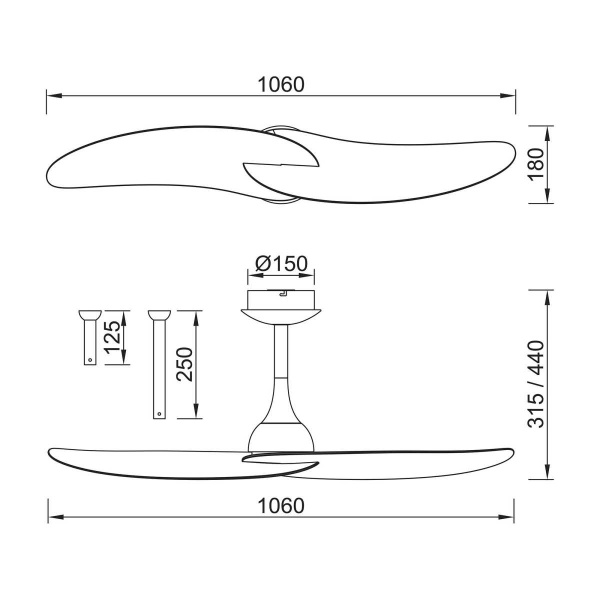 Люстра-вентилятор Mantra IPANEMA II 9039