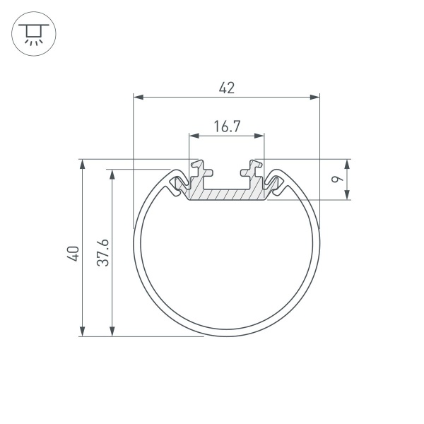 Профиль Arlight Round-D40-2000 Anod 044517