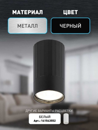 Настенно-потолочный светильник ЭРА OL32 BK Б0056376