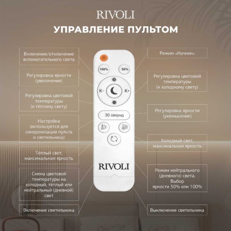 Потолочная светодиодная люстра Rivoli Selina 6148-105 Б0066454