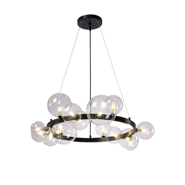 Подвесная люстра Crystal Lux Agata SP15 V2 Black/Transparente