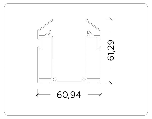 Корпус в натяжной потолок для накладного шинопровода Ambrella Light Track System Magnetic 220V GL1014