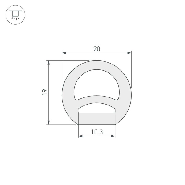 Профиль Arlight WPH-Flex-D20-Top-S10-50m White 040833