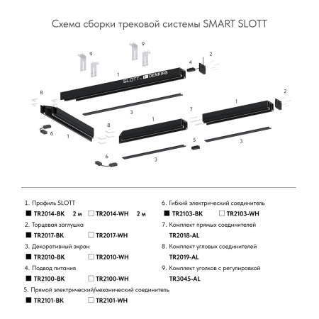 Соединитель прямой Denkirs Smart Slott TR2018-AL