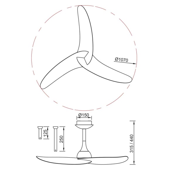 Люстра-вентилятор Mantra IPANEMA III 9042