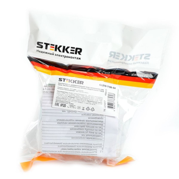 Выключатель диммирующий TRIAC Stekker Катрин шоколад GLS10-7106-04 49017