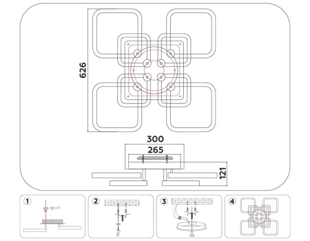 Потолочная светодиодная люстра Ambrella light Acrylica Original FA3866