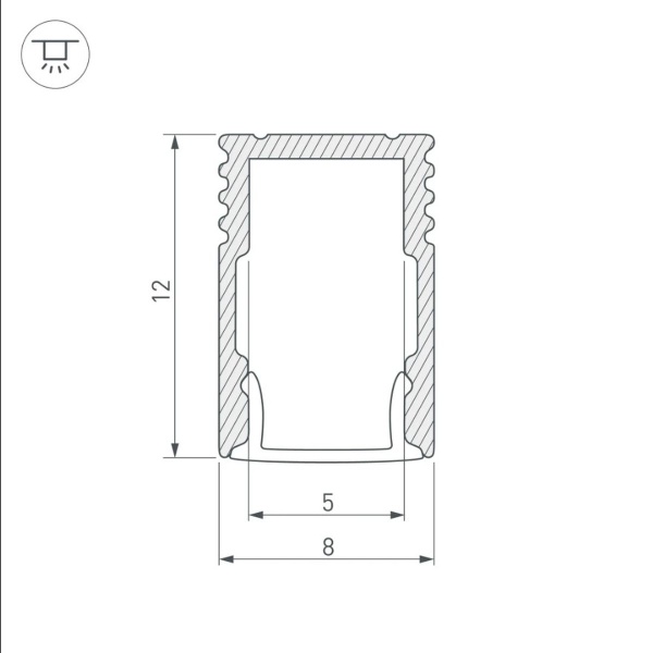 Профиль с экраном Arlight SL-MINI-8-H12-2000 ANOD+OPAL 036833