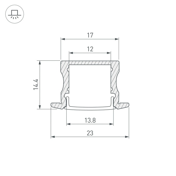 Профиль встраиваемый Arlight LINE-2315-F-2000 WHITE 044265