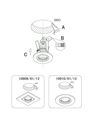 Встраиваемый светильник Lucide Eas 10909/01/12