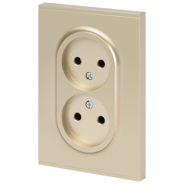 Розетка ЭРА Arktik 16-2107-04 без заземления двойная 2X2P 16А-250В шампань Б0071684