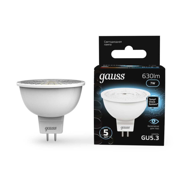 Лампа светодиодная Gauss GU5.3 7W 4100K матовая 101505207
