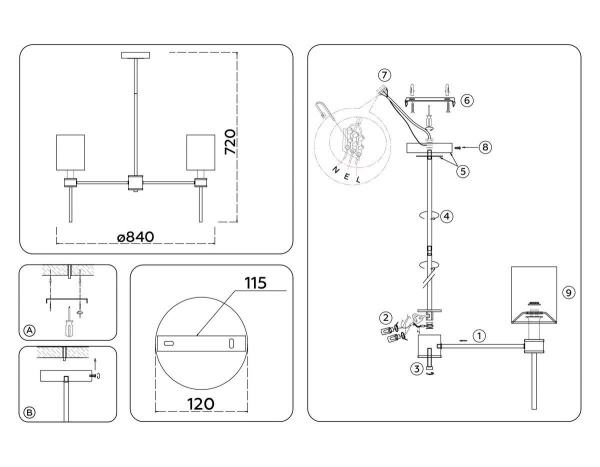 Подвесная люстра Ambrella Light High Light Classic LH72373