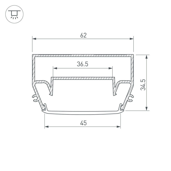Профиль Arlight STRETCH-S-50-CEIL-CENTER-2000 040700