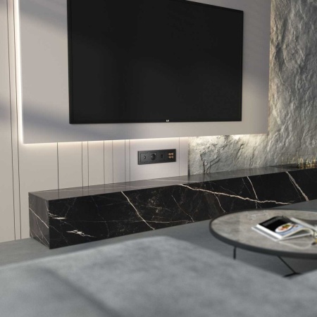 Акустическая розетка Werkel Hammer х4 черный W1285008 4690389163128