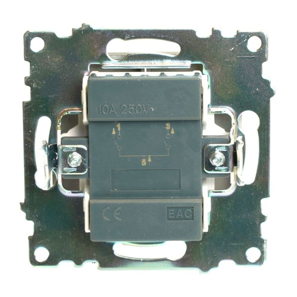 Выключатель двухклавишный Stekker Катрин с подсветкой графит GLS10-7102-06 49409