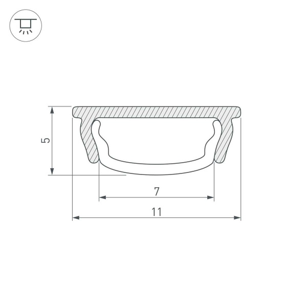 Профиль Arlight ARH-Bent-W11-2000 Anod Black 039583