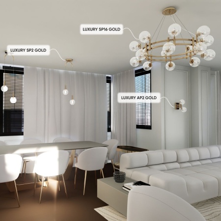 Подвесная люстра Crystal Lux Luxury SP16 Gold