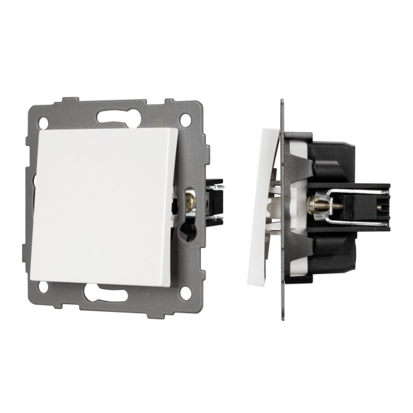Механизм выключателя одноклавишный самовозвратный SWT-MKR1-PL-WH-V (250V, 10A) Arlight 049879