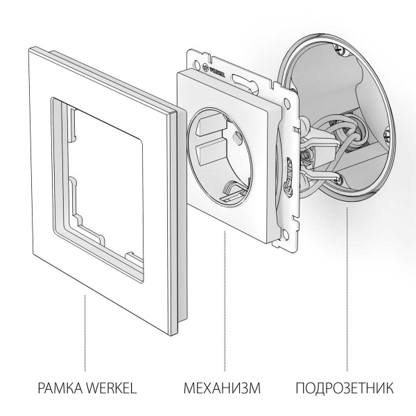 Розетка с заземлением Werkel серебряный W1171006 4690389157707