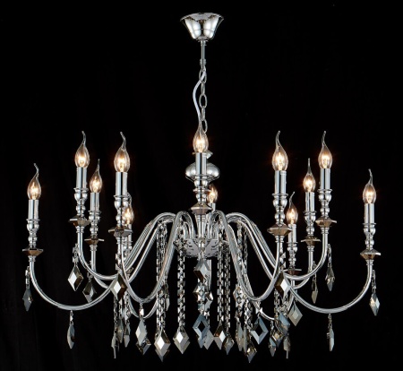 Подвесная люстра Crystal Lux MERCEDES SP6+6 CHROME/SMOKE