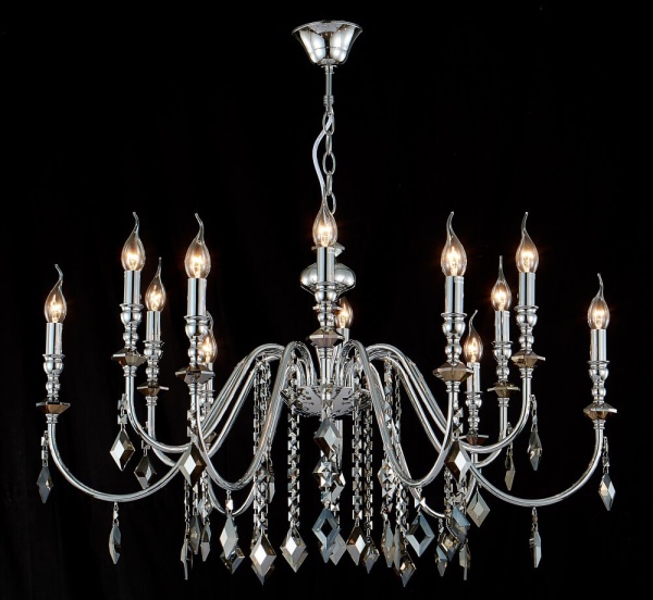 Подвесная люстра Crystal Lux MERCEDES SP6+6 CHROME/SMOKE