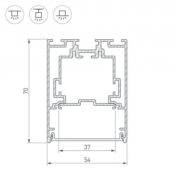 Профиль Arlight S2-Line-5470-2500 Seamless Anod 029440