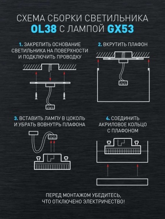 Настенно-потолочный светильник ЭРА OL38 BK Б0056386