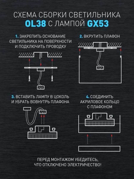 Настенно-потолочный светильник ЭРА OL38 BK Б0056386