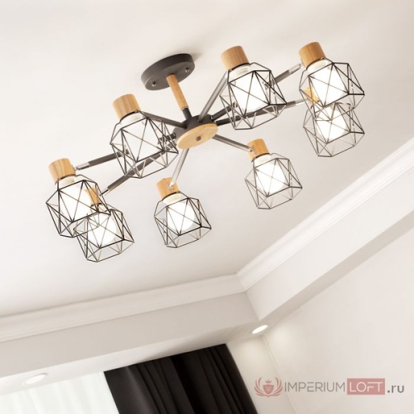 Потолочная люстра Imperium Loft Corf B3 Black 8 Lamps 189477-26
