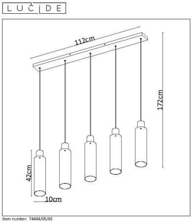 Подвесной светильник Lucide Orlando 74404/05/65