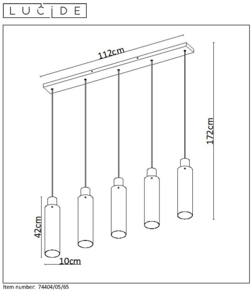 Подвесной светильник Lucide Orlando 74404/05/65