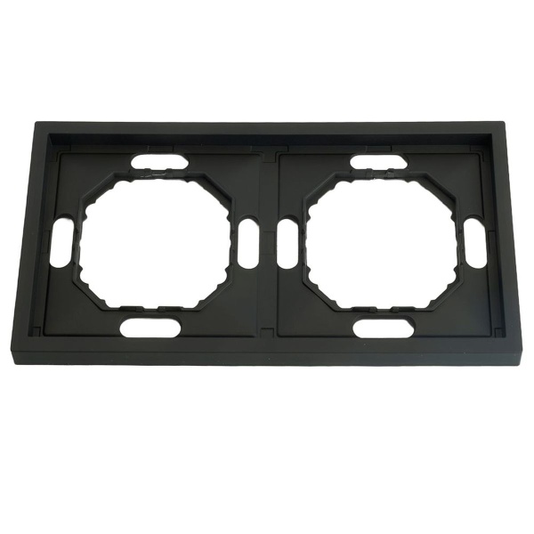 Рамка STEKKER, PFR00-5002-05 2-местная, серия Эмили, черный уголь, soft touch 49859