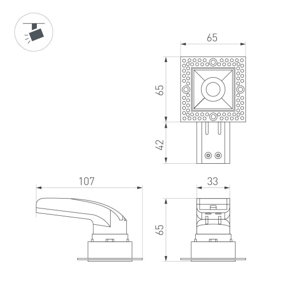 Встраиваемый светодиодный светильник Arlight MS-Rialto-Trimless-S40x40-9W Warm3000 048325